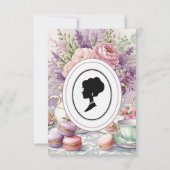 Budget Paars Florals Bridgerton Vrijgezellenfeest Kaart (Achterkant)