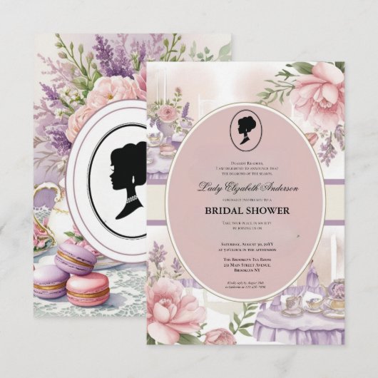 Budget Paars Florals Bridgerton Vrijgezellenfeest Kaart (Voorkant / Achterkant)