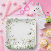 Budget Paars Florals Bridgerton Vrijgezellenfeest Papieren Bordje (Feest)