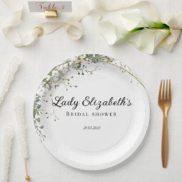 Budget Paars Florals Bridgerton Vrijgezellenfeest Papieren Bordje