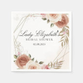 Budget Paars Florals Bridgerton Vrijgezellenfeest Servet (Voorkant)