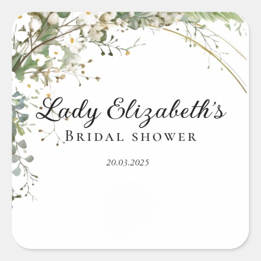 Budget Paars Florals Bridgerton Vrijgezellenfeest Vierkante Sticker (Voorkant)