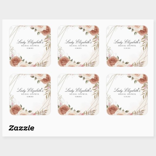 Budget Paars Florals Bridgerton Vrijgezellenfeest Vierkante Sticker (Vel)