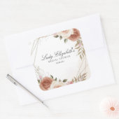 Budget Paars Florals Bridgerton Vrijgezellenfeest Vierkante Sticker (Envelop)