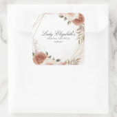 Budget Paars Florals Bridgerton Vrijgezellenfeest Vierkante Sticker (Tas)