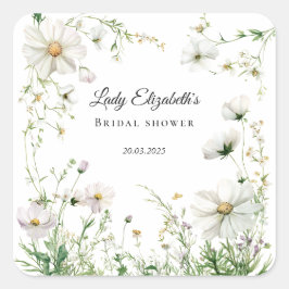 Budget Paars Florals Bridgerton Vrijgezellenfeest Vierkante Sticker