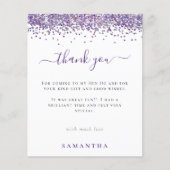 Budget Paars Glitter Foto Hen Party Dank u (Voorkant)