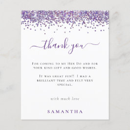 Budget Paars Glitter Foto Hen Party Dank u