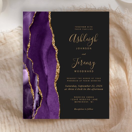 Budget Paars Gold Agate Dark Weddenschap