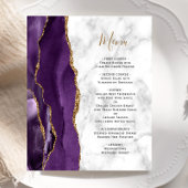 Budget Paars Gold Agate Marble Wedding Menu