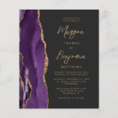 Budget Paars Gold Agate Script Weddenschap (Voorkant)