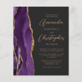 Budget Paars Gold Agate Slate Weddenschap (Voorkant)