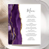 Budget Paars Gold Agate Wedding Menu