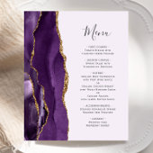 Budget Paars Gold Agate Wedding Menu