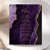 Budget Paars Gold Agate Wedding Menu