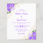 Budget Paars Gold Floral Weddenschap (Voorkant)