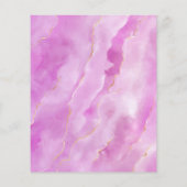 Budget Paars Gold Marble Wedding Menu (Achterkant)