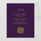 Budget Paars Goud Agaat Pruim QR Code Bruiloft (Achterkant)