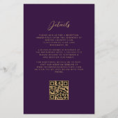 Budget Paars Goud Agaat Prum QR Code Trouwen (Achterkant)