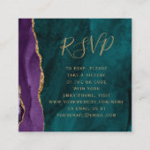 Budget Paars Goud Teal Agate Trouw QR Code RSVP Informatiekaartje (Voorkant)