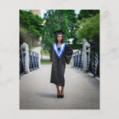 Budget Paars Green Graduparty Foto Uitnodiging (Achterkant)