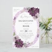 Budget Paars & Lavender Floral Ring Wedding MED (Staand voorkant)