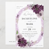 Budget Paars & Lavender Floral Ring Wedding MED (Voorkant / Achterkant)