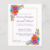 BUDGET Paars Oranje Floral Waterverf bruiloft (Voorkant)