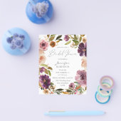 Budget Paars & Roze Bloemen Bruids Bruiloft V2 Gro Flyer (Enkel)