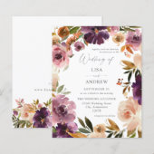 Budget Paars & Roze Blush Bloemen Bruiloft V3 Groo (Voorkant / Achterkant)