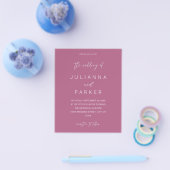 Budget Paars Roze MOD Calligrafie Bruiloft Flyer (Enkel)
