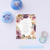 Budget Paars & Roze Roze Bloemen Bruiloft Flyer (Enkel)