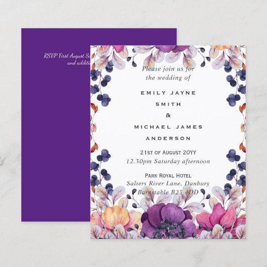 BUDGET Paars Sinaasappel Doesk tot zondag huwelijk (Voorkant / Achterkant)