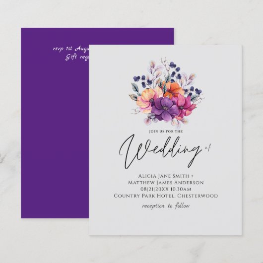 BUDGET Paars Sinaasappel Doesk tot zondag huwelijk (Voorkant / Achterkant)