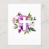 Budget Paars & White Cross Baptism Uitnodiging (Achterkant)