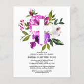 Budget Paars & White Cross Baptism Uitnodiging (Voorkant)