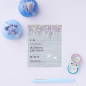 Budget Paars Wisteria Stof Blauw Bruiloft Flyer (Enkel)