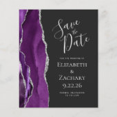 Budget Paars Zilver Agate Donker Save the Date (Voorkant)