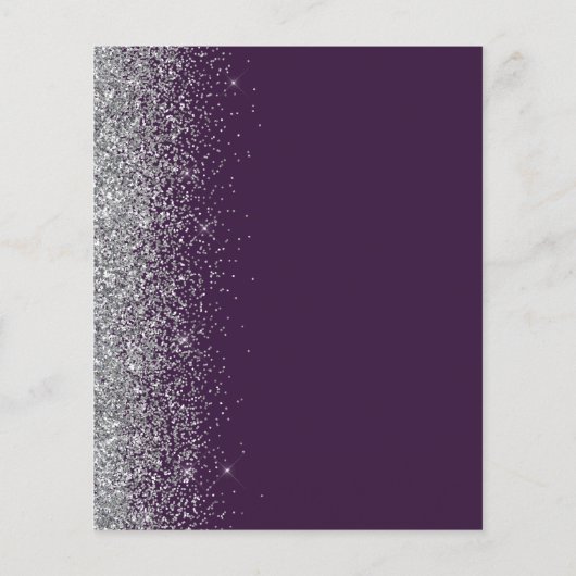 Budget Paars Zilver Schrift Glitter Bewaar de Datu (Achterkant)