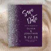 Budget Paars Zilver Schrift Glitter Bewaar de Datu