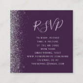 Budget Paars Zilveren Bruiloft QR Code RSVP Informatiekaartje (Voorkant)