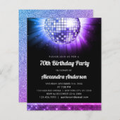 Budget Paarse 70e Verjaardagsfeest 70's Disco Ball (Voorkant / Achterkant)