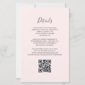Budget Paarse Agaat Blush QR Code Huwelijksuitnodi (Achterkant)