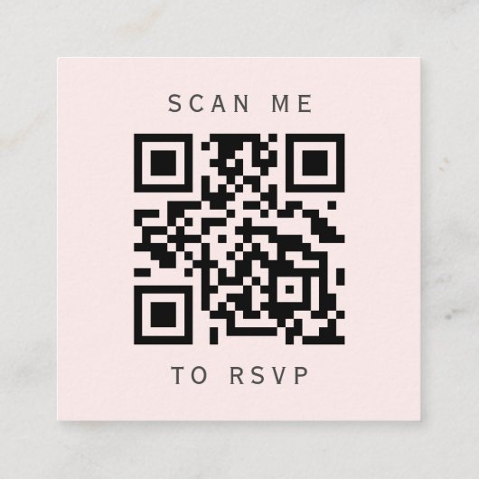 Budget Paarse Agaat Blush Wedding QR Code RSVP Informatiekaartje (Achterkant)