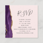 Budget Paarse Agaat Blush Wedding QR Code RSVP Informatiekaartje (Voorkant)
