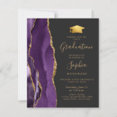 Budget Paarse Agaat Foto 2024 Afstuderen Invite (Voorkant)