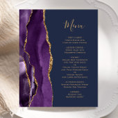 Budget Paarse Agaat Navy Blue Wedding Menu