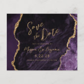 Budget Paarse Agaat Wedding Save the Date (Voorkant)