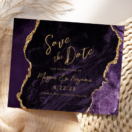 Budget Paarse Agaat Wedding Save the Date