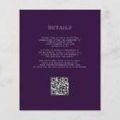 Budget Paarse Agaat Zilver QR Code Huwelijksuitnod (Achterkant)